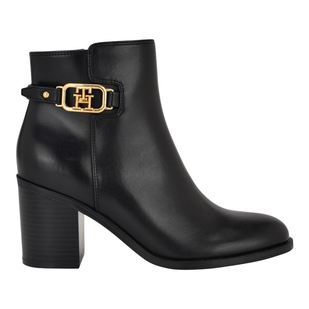 Tommy Hilfiger Women's Veruki Block Heel Booties Black Size 11